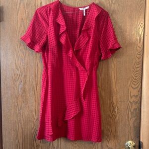 BCBGeneration NWT Red Checkered Ruffle Dress Size M